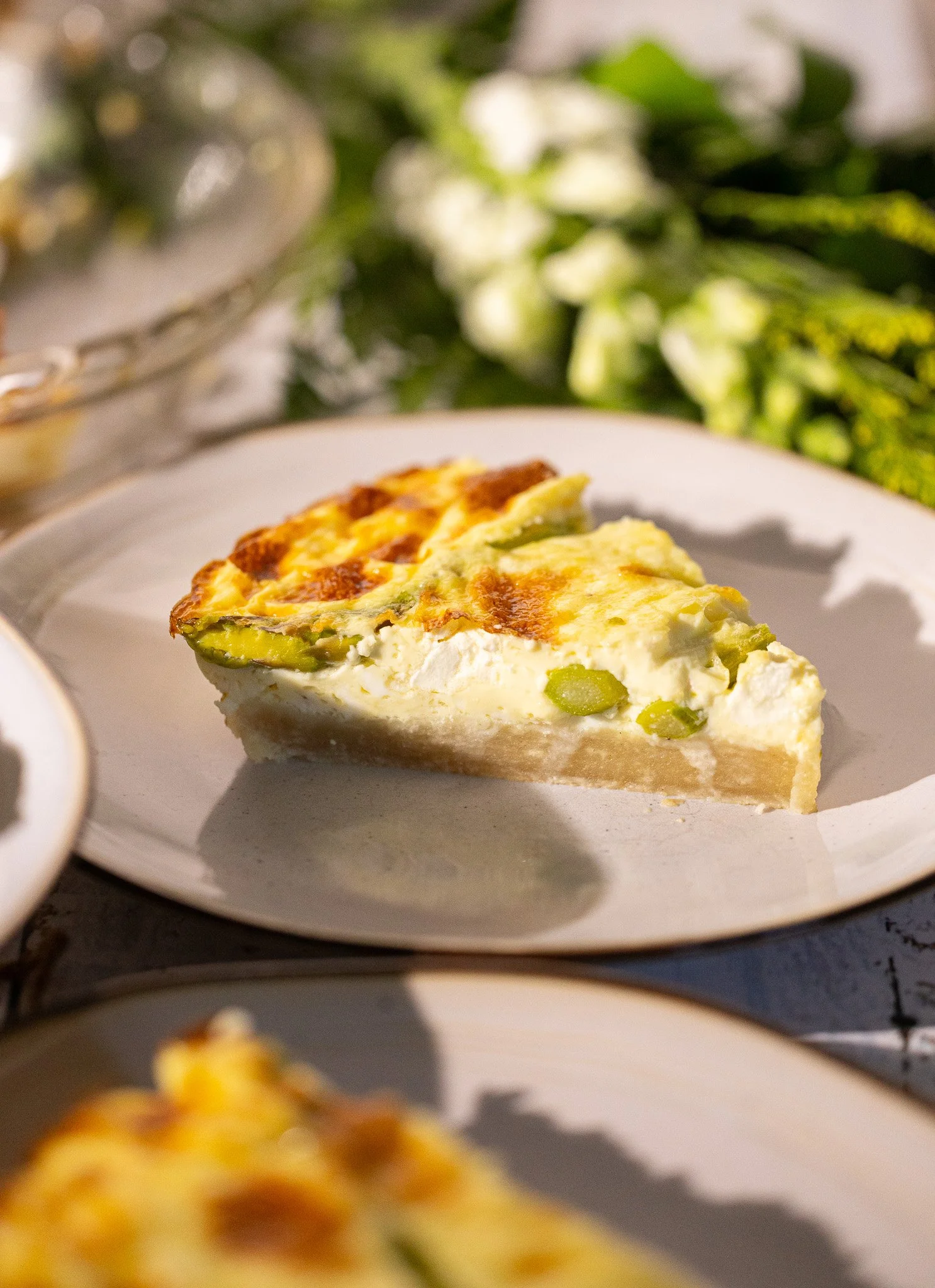Asparagus Goat Cheese Quiche — Garnished Roots